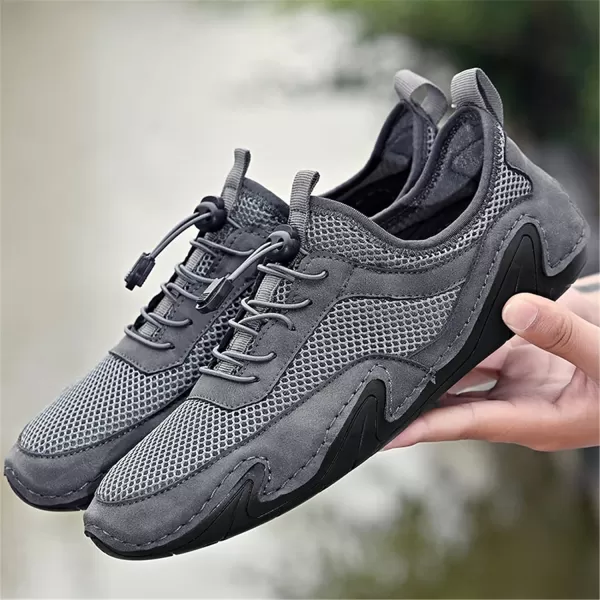 Men Casual Shoes Comfort Slip On Loafers Summer Outdoor Hiking Walking Shoes Work Office Sneaker Shoes for Men Size 6512Grey