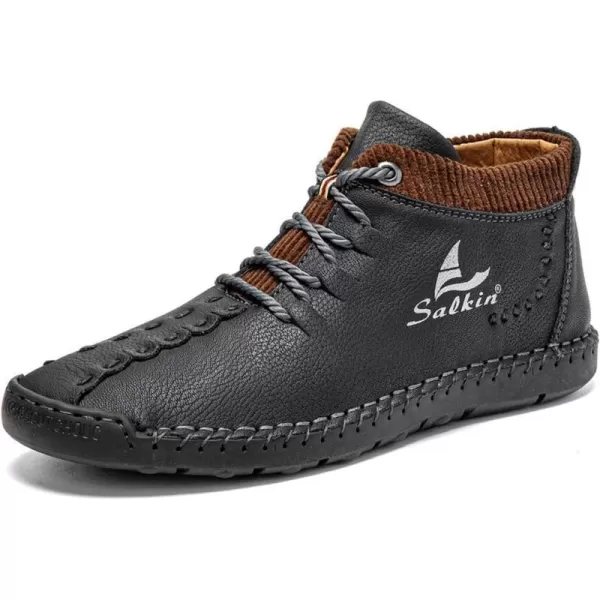 Dacomfy Mens Shoes Mens Ankle Boots Leather Casual Loafers Shoes Work Boots for Men Lace Up Chukka Dress Boot Motorcycle Walking Boot Shoes for Office Outdoor Black Brown Khaki GreenBlacka