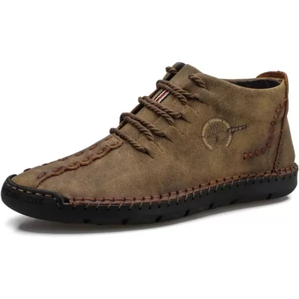 Dacomfy Mens Shoes Mens Ankle Boots Leather Casual Loafers Shoes Work Boots for Men Lace Up Chukka Dress Boot Motorcycle Walking Boot Shoes for Office Outdoor Black Brown Khaki GreenKhaki