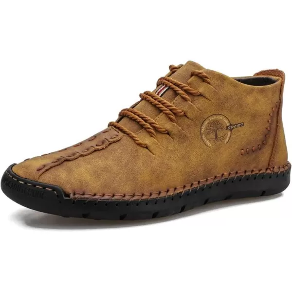 Dacomfy Mens Shoes Mens Ankle Boots Leather Casual Loafers Shoes Work Boots for Men Lace Up Chukka Dress Boot Motorcycle Walking Boot Shoes for Office Outdoor Black Brown Khaki GreenBrown