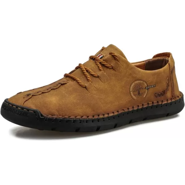 Lazzy Mens Casual Leather Shoes Slip On Loafers Driving Shoes Comfortable Business Office Oxfords for MenBrown
