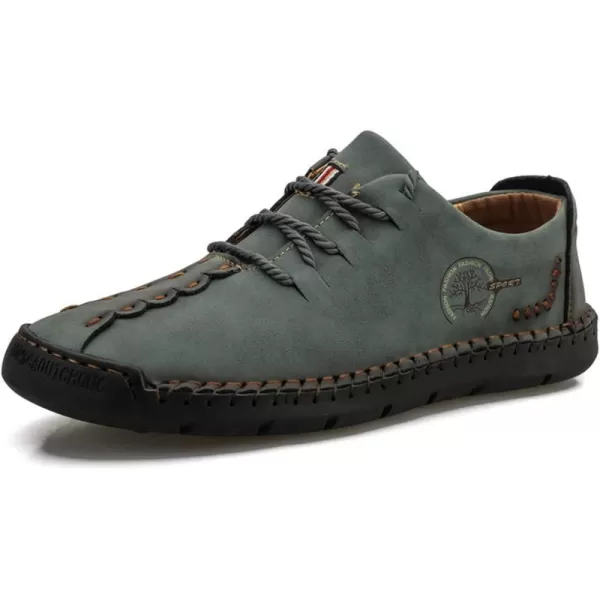 Lazzy Mens Casual Leather Shoes Slip On Loafers Driving Shoes Comfortable Business Office Oxfords for MenGreen