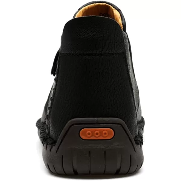 Dacomfy Mens Shoes Casual Slip On Loafers Chukka Ankle Boots Comfortable Leather Boots Outdoor Walking Driving Shoes for MenBlack