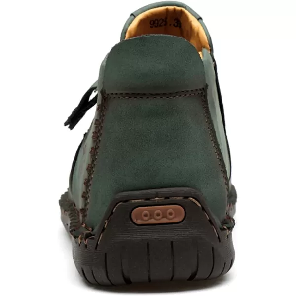 Dacomfy Mens Shoes Casual Slip On Loafers Chukka Ankle Boots Comfortable Leather Boots Outdoor Walking Driving Shoes for MenGreen