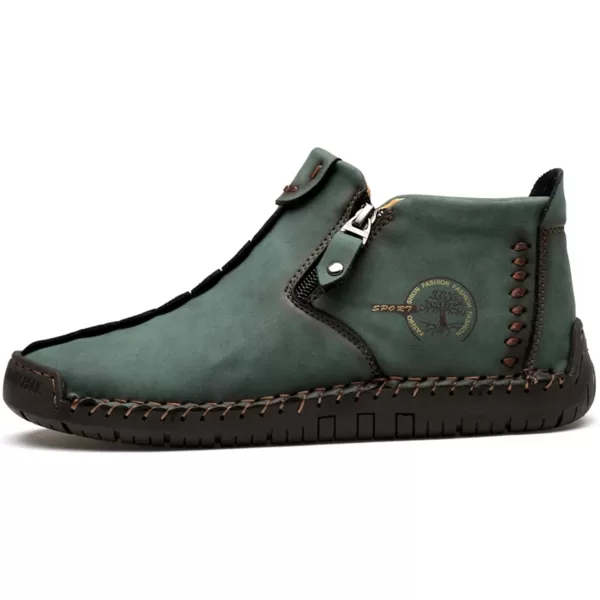 Dacomfy Mens Shoes Casual Slip On Loafers Chukka Ankle Boots Comfortable Leather Boots Outdoor Walking Driving Shoes for MenGreen