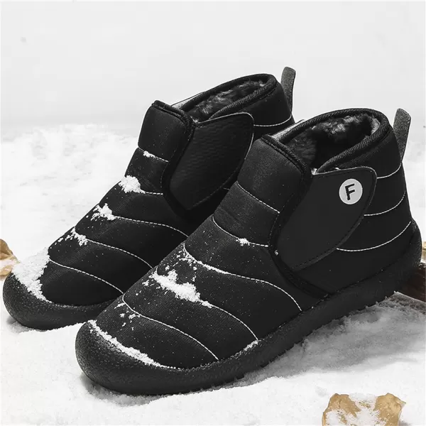 Lazzy Warm Snow Boots Womens Winter Ankle Bootie Slip On AntiSlip Ankle Short Boots Waterproof Outdoor Walking ShoesBlack