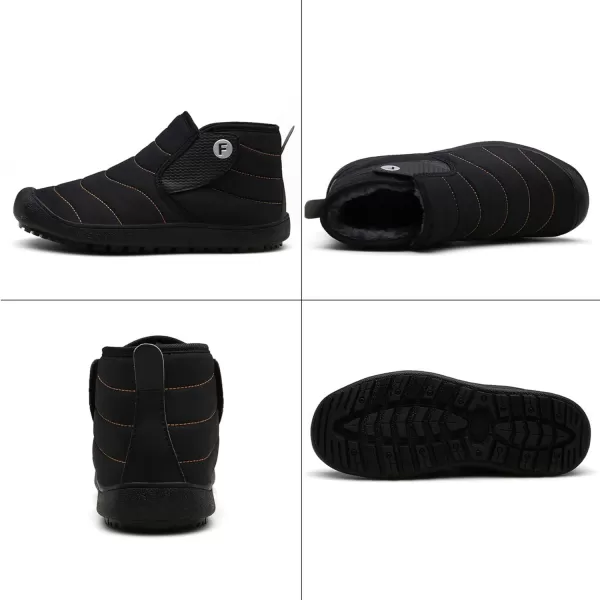 Lazzy Warm Snow Boots Womens Winter Ankle Bootie Slip On AntiSlip Ankle Short Boots Waterproof Outdoor Walking ShoesBlack