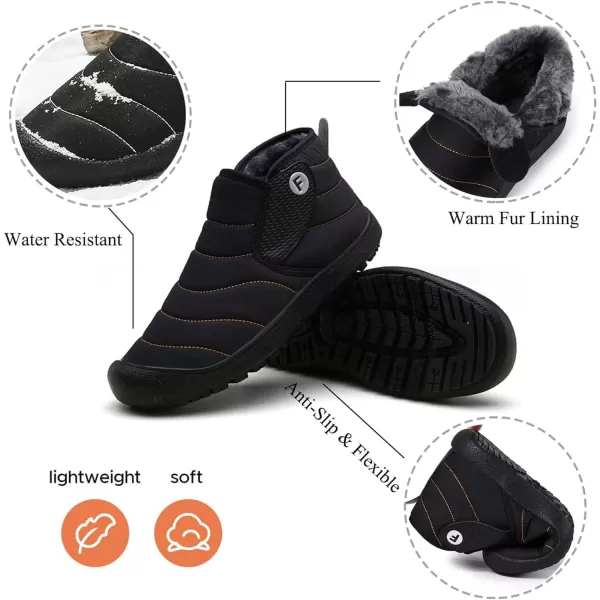 Lazzy Warm Snow Boots Womens Winter Ankle Bootie Slip On AntiSlip Ankle Short Boots Waterproof Outdoor Walking ShoesBlack