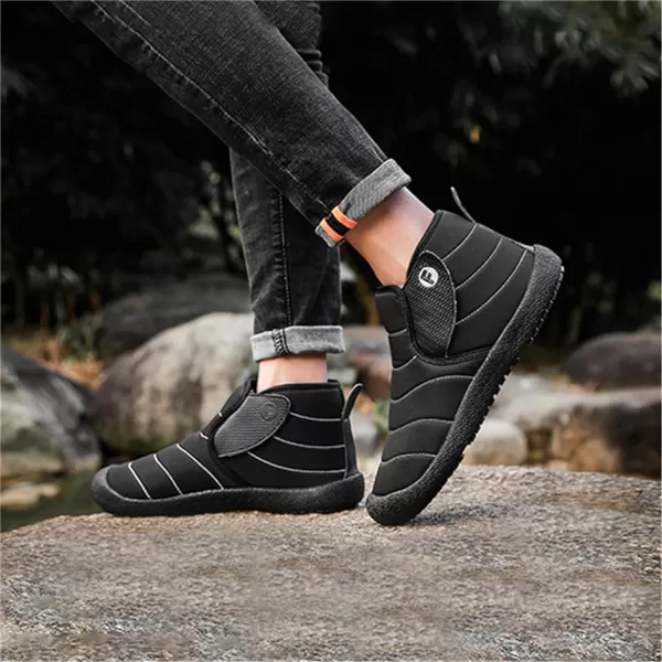 Lazzy Warm Snow Boots Womens Winter Ankle Bootie Slip On AntiSlip Ankle Short Boots Waterproof Outdoor Walking ShoesBlack