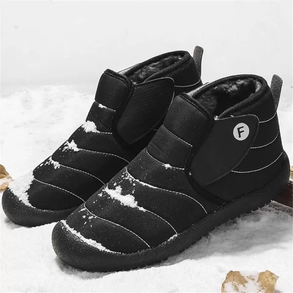 Lazzy Warm Snow Boots Womens Winter Ankle Bootie Slip On AntiSlip Ankle Short Boots Waterproof Outdoor Walking ShoesBlacka