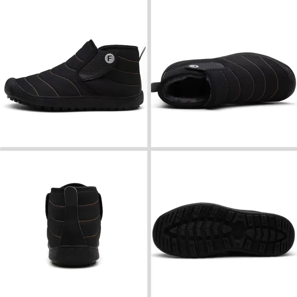 Lazzy Warm Snow Boots Womens Winter Ankle Bootie Slip On AntiSlip Ankle Short Boots Waterproof Outdoor Walking ShoesBlacka