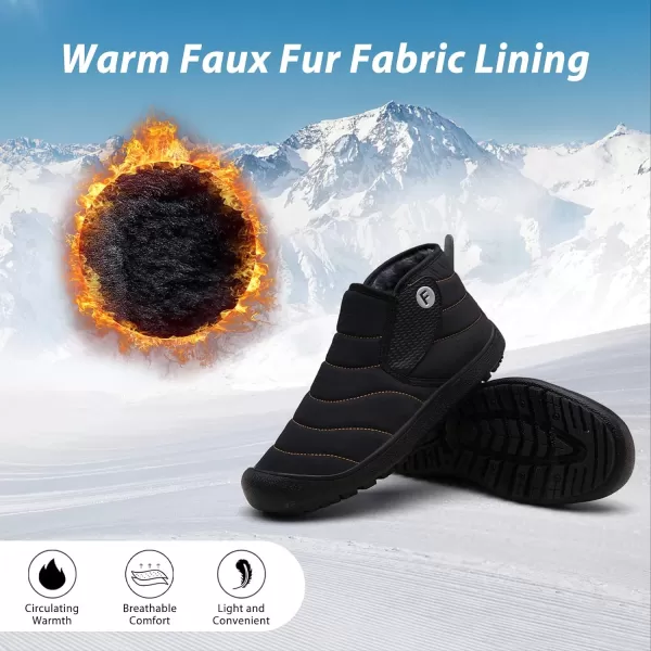 Lazzy Warm Snow Boots Womens Winter Ankle Bootie Slip On AntiSlip Ankle Short Boots Waterproof Outdoor Walking ShoesBlacka