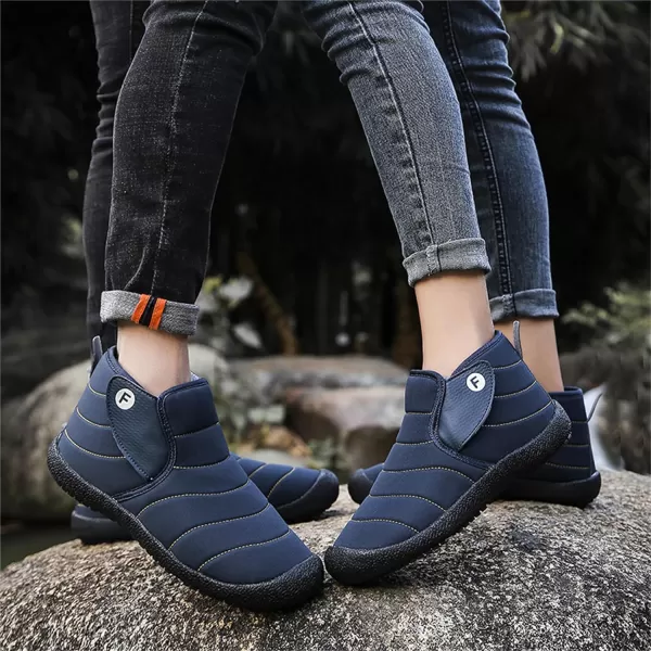Lazzy Warm Snow Boots Womens Winter Ankle Bootie Slip On AntiSlip Ankle Short Boots Waterproof Outdoor Walking ShoesBlue