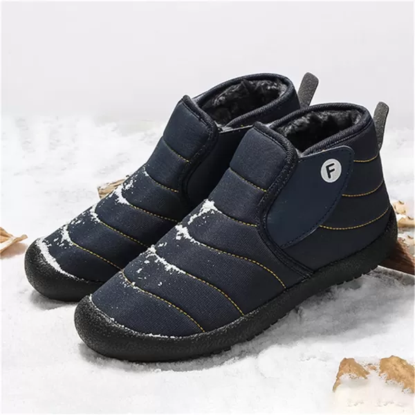 Lazzy Warm Snow Boots Womens Winter Ankle Bootie Slip On AntiSlip Ankle Short Boots Waterproof Outdoor Walking ShoesBlue