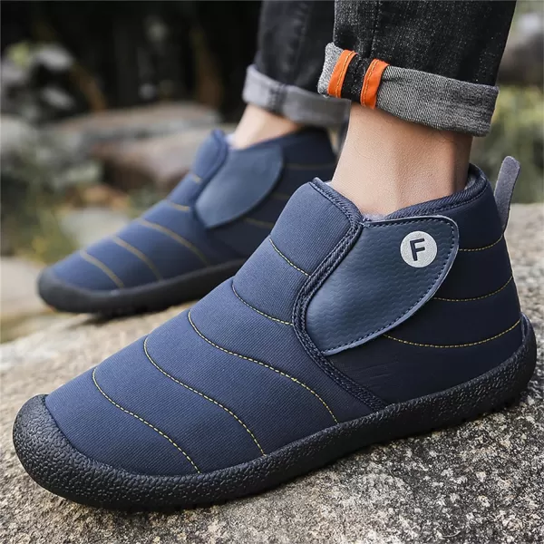 Lazzy Warm Snow Boots Womens Winter Ankle Bootie Slip On AntiSlip Ankle Short Boots Waterproof Outdoor Walking ShoesBlue