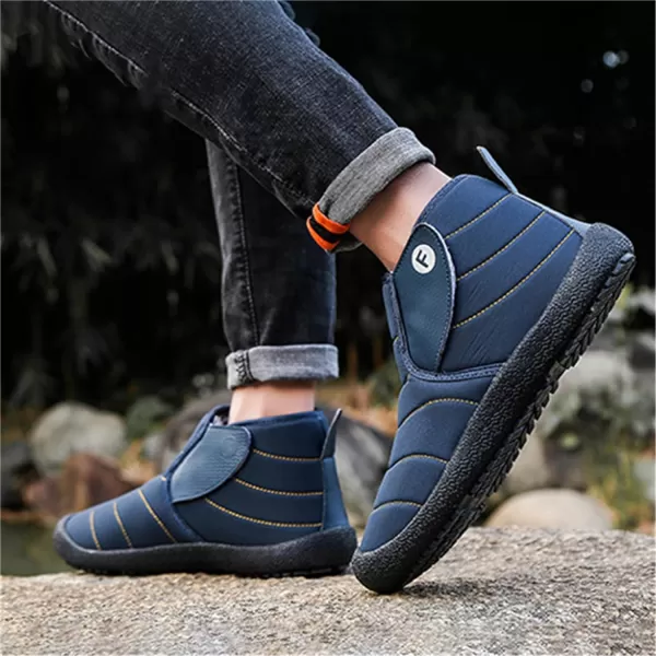 Lazzy Warm Snow Boots Womens Winter Ankle Bootie Slip On AntiSlip Ankle Short Boots Waterproof Outdoor Walking ShoesBlue