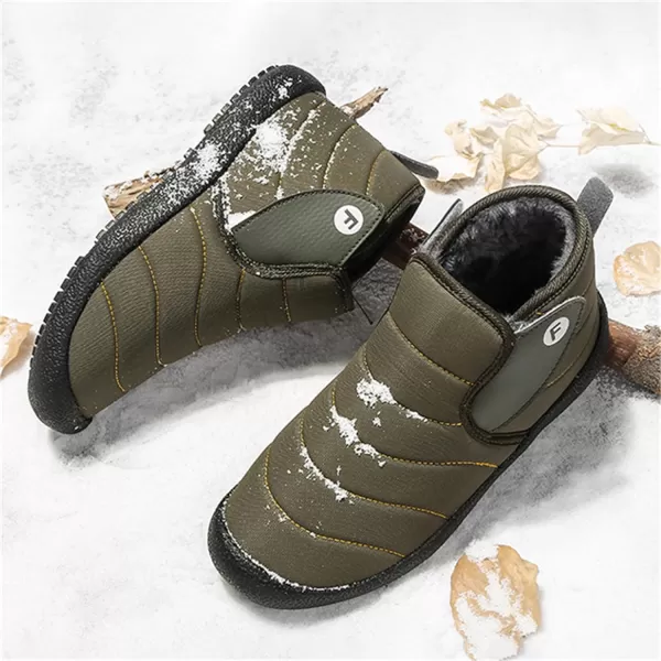 Lazzy Warm Snow Boots Womens Winter Ankle Bootie Slip On AntiSlip Ankle Short Boots Waterproof Outdoor Walking ShoesGreen