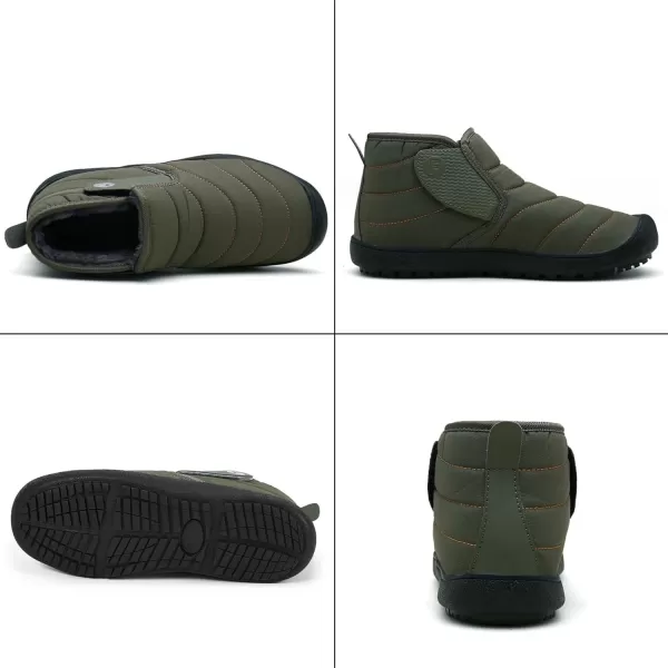 Lazzy Warm Snow Boots Womens Winter Ankle Bootie Slip On AntiSlip Ankle Short Boots Waterproof Outdoor Walking ShoesGreen