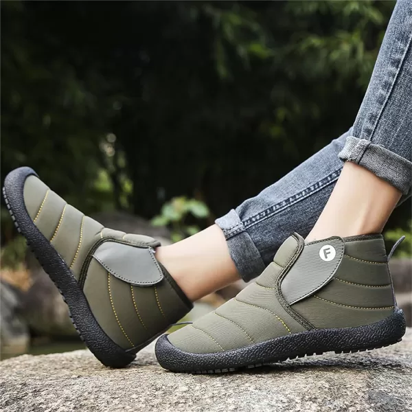 Lazzy Warm Snow Boots Womens Winter Ankle Bootie Slip On AntiSlip Ankle Short Boots Waterproof Outdoor Walking ShoesGreen