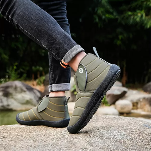 Lazzy Warm Snow Boots Womens Winter Ankle Bootie Slip On AntiSlip Ankle Short Boots Waterproof Outdoor Walking ShoesGreen