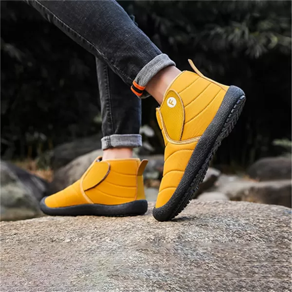 Lazzy Warm Snow Boots Womens Winter Ankle Bootie Slip On AntiSlip Ankle Short Boots Waterproof Outdoor Walking ShoesYellow