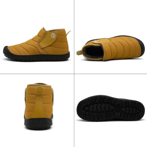 Lazzy Warm Snow Boots Womens Winter Ankle Bootie Slip On AntiSlip Ankle Short Boots Waterproof Outdoor Walking ShoesYellow