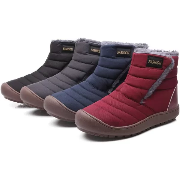 Lazzy Womens Winter Ankle Boots Faux Fur Snow Warm Short Booties AntiSlip Velour Cuff Sock Knit Cold Weather Boots Winter Outdoor Walking ShoesBlue