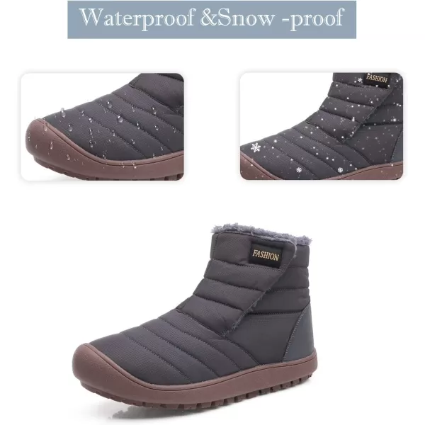 Lazzy Womens Winter Ankle Boots Faux Fur Snow Warm Short Booties AntiSlip Velour Cuff Sock Knit Cold Weather Boots Winter Outdoor Walking ShoesGrey