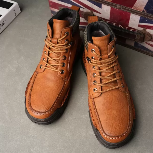 Mens Boots Dress Sneakers Boots Leather Chukka Shoes Casual Ankle Boots Fashion MidTop Walking Shoes for MenBrown