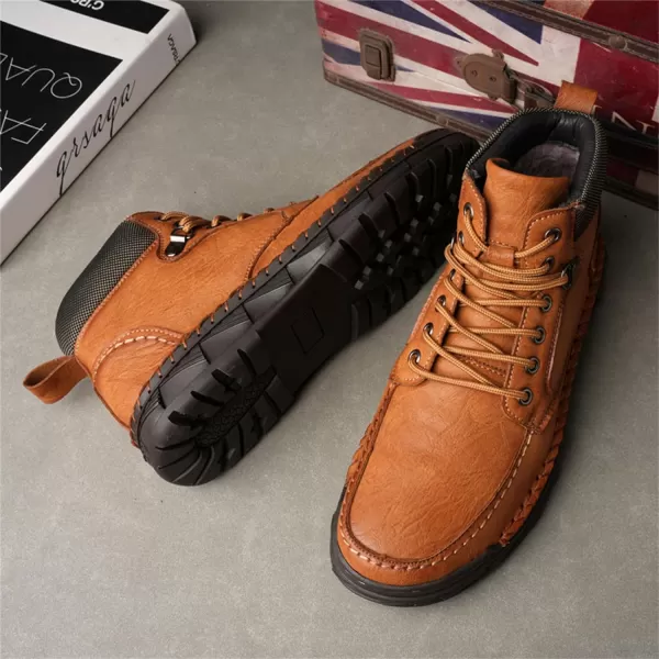 Mens Boots Dress Sneakers Boots Leather Chukka Shoes Casual Ankle Boots Fashion MidTop Walking Shoes for MenBrown