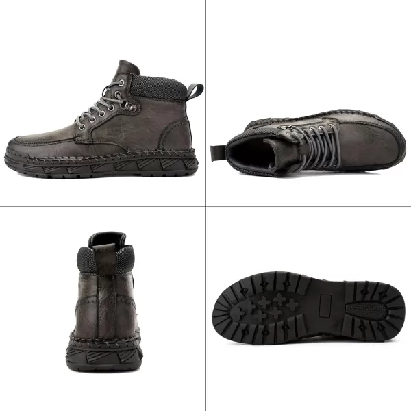 Mens Boots Dress Sneakers Boots Leather Chukka Shoes Casual Ankle Boots Fashion MidTop Walking Shoes for MenGrey