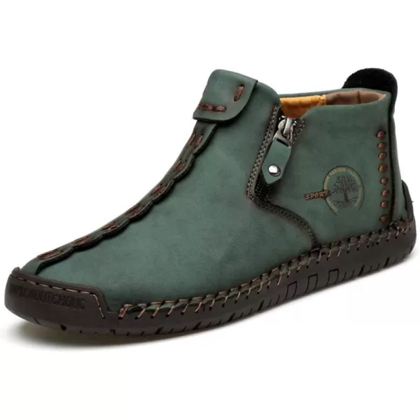 Dacomfy Mens Shoes Casual Slip On Loafers Chukka Ankle Boots Comfortable Leather Boots Outdoor Walking Driving Shoes for MenGreen