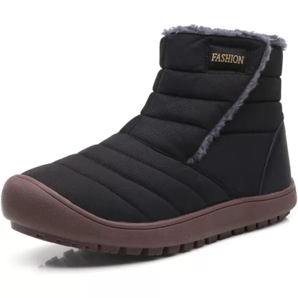 Lazzy Womens Winter Ankle Boots Faux Fur Snow Warm Short Booties AntiSlip Velour Cuff Sock Knit Cold Weather Boots Winter Outdoor Walking ShoesBlack