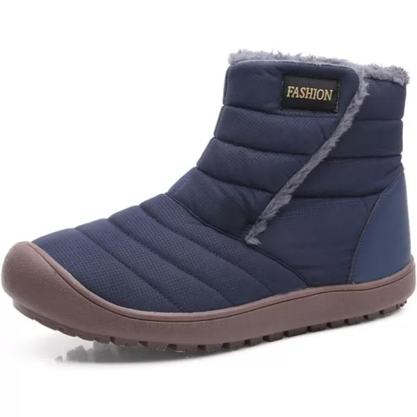 Lazzy Womens Winter Ankle Boots Faux Fur Snow Warm Short Booties AntiSlip Velour Cuff Sock Knit Cold Weather Boots Winter Outdoor Walking ShoesBlue