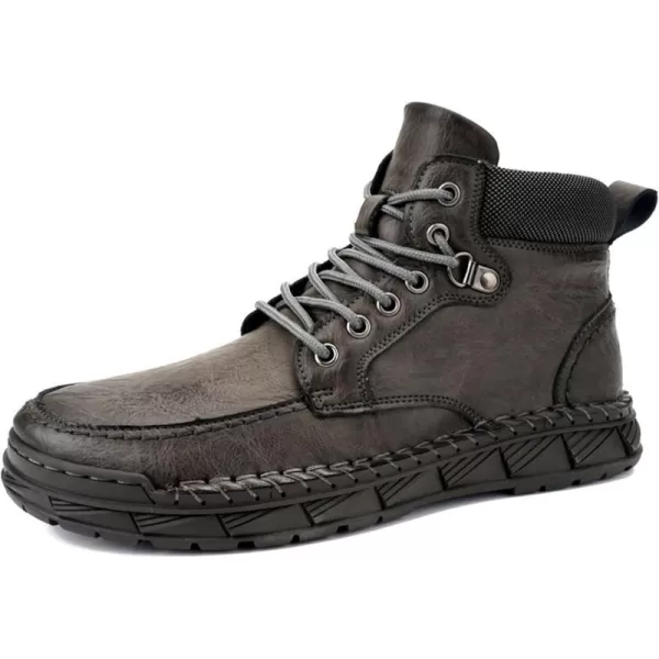 Mens Boots Dress Sneakers Boots Leather Chukka Shoes Casual Ankle Boots Fashion MidTop Walking Shoes for MenGrey
