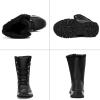 imageLazzy Snow Boots for Women Warm Winter Boots Waterproof Lace Up MidCalf Booties Winter Walking Shoes for Women Black Size 11