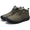 imageLazzy Mens Snow Boots Winter Shoes Warm Fur Lined Ankle Boots AntiSlip Waterproof Outdoors Hiking Shoes Army Green Size 10