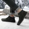 imageLazzy Mens Snow Boots Winter Shoes Warm Fur Lined Ankle Boots AntiSlip Waterproof Outdoors Hiking Shoes Black Size 10