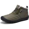 imageLazzy Mens Snow Boots Winter Shoes Warm Fur Lined Ankle Boots AntiSlip Waterproof Outdoors Hiking Shoes Army Green Size 10