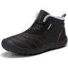imageLazzy Mens Snow Boots Winter Shoes Warm Fur Lined Ankle Boots AntiSlip Waterproof Outdoors Hiking Shoes Black Size 10