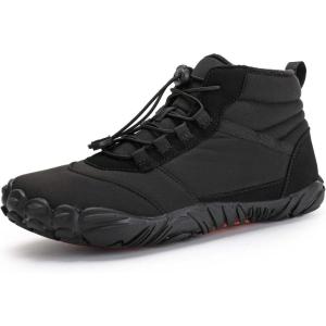 imageLazzy Mens Snow Boots Winter Casual Shoes Water Resistant Outdoor Shoes Fur Lined Warm Ankle Boots Black Size 65