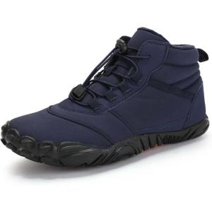 imageLazzy Mens Snow Boots Winter Casual Shoes Water Resistant Outdoor Shoes Fur Lined Warm Ankle Boots Blue Size 65