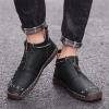 imageDacomfy Casual Shoes for Men Pu Leather Chukka Boots Hand Stiching Mens Boots Fashion Sneakers Comfy Flat Outdoor Walking Driving Shoes Black Brown Blue Green