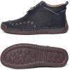 imageDacomfy Casual Shoes for Men Pu Leather Chukka Boots Hand Stiching Mens Boots Fashion Sneakers Comfy Flat Outdoor Walking Driving Shoes Black Brown Blue Green