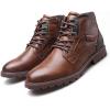 imageLazzy Mens Casual Dress Ankle Boots Oxfords Chukka Shoes Motorcycle Combat Boots LaceUp Side Zipper Leather Shoes
