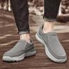 imageLazzy Mens Casual Loafers Slip On Boat Shoes Canvas Fashion Shoes Breathable Oxfords Comfortable Stretch Sneakers Gray Size 10