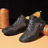 imageLazzy Mens Casual Shoes Ankle Chukka Boots Leather Dress Boots Lace Up Lightweight Sneakers Walking Shoes for Men Black Size 12