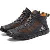 imageLazzy Mens Casual Shoes Ankle Chukka Boots Leather Dress Boots Lace Up Lightweight Sneakers Walking Shoes for Men Black Size 12