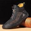 imageLazzy Mens Casual Shoes Ankle Chukka Boots Leather Dress Boots Lace Up Lightweight Sneakers Walking Shoes for Men Black Size 12