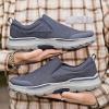 imageLazzy Mens Casual SlipOn Loafers Breathable Boat Shoes Canvas Oxfords Non Slip Walking Shoes for Men Blue Size 10